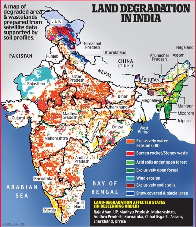 land degradation in india map